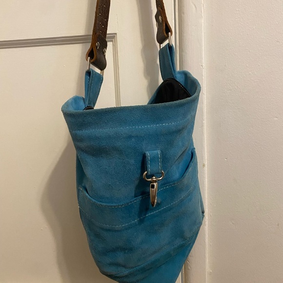 Blue Suede Women's Bag - Picture 1 of 8